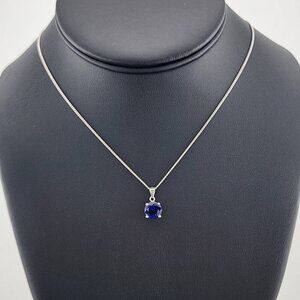 Blue Gemstone Necklace in 925 Sterling Silver